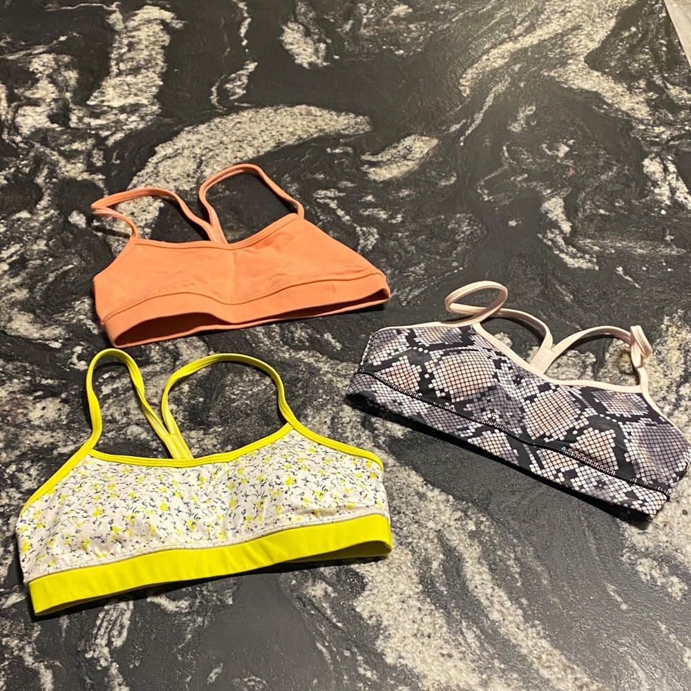 lululemon athletica Sports Bras - Orange, Yellow, and Black/White Snake Print
